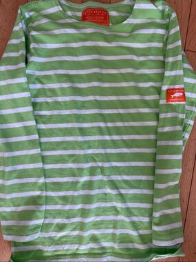 Peter Beaton Nantucket Green & White Striped XXS striped top
